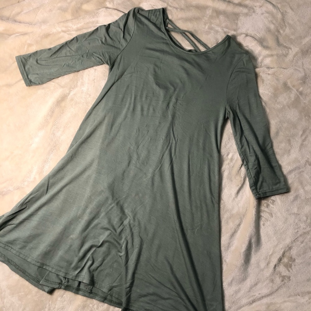 Kohl’s sage green dress with quarter sleeves